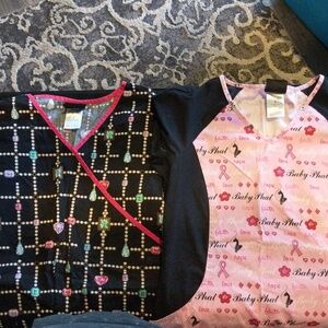 Lot of two Baby Phat scrub tops. size Small.